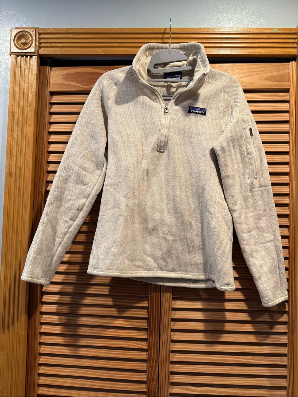 Patagonia Cream Half-Zip Turtleneck Fleece Pullover